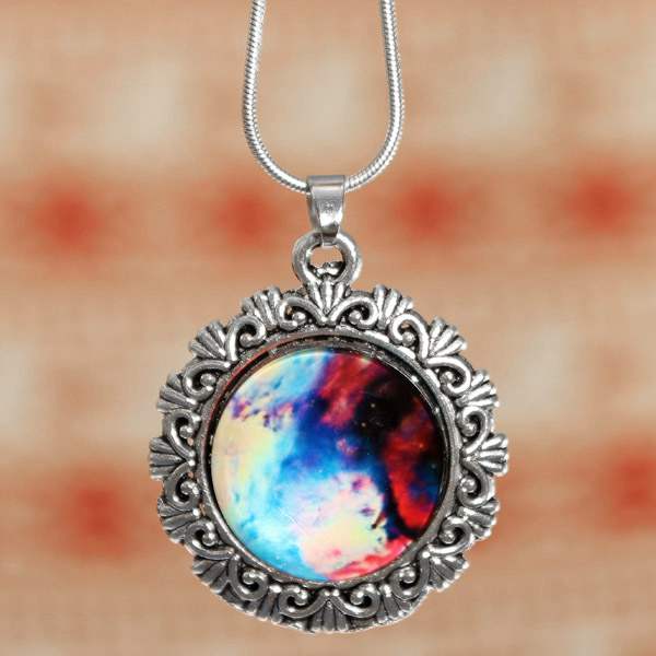 Nebula Universe Glass Pendant Necklace