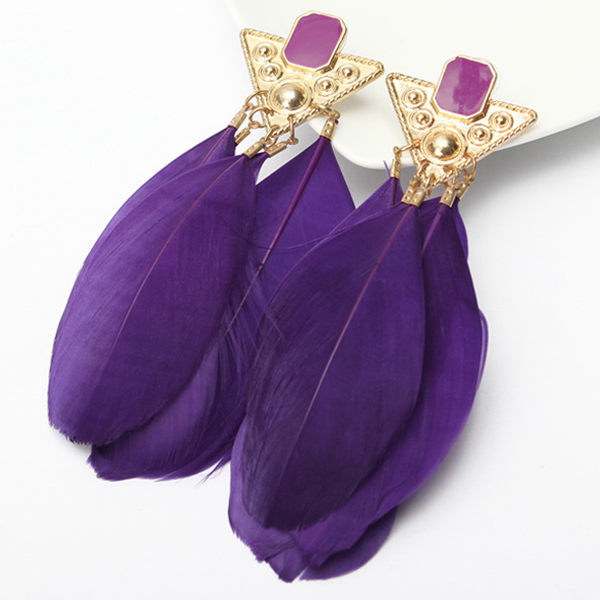 Triangle Feather Earrings