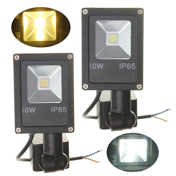 12v 10w Pir Motion Sensor Led Flood Light Ip65 Warm Cold White Light