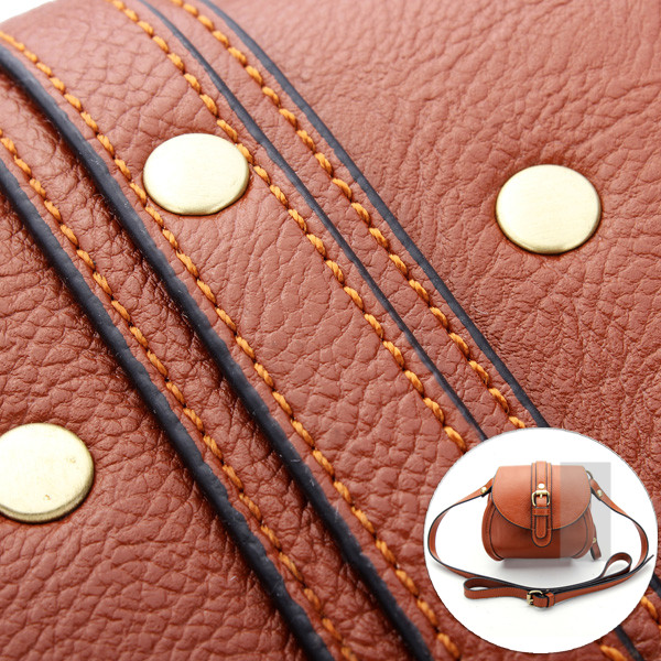 Fashion PU Leather Belt Decorated Double Zipper Mini Crossbody Bag