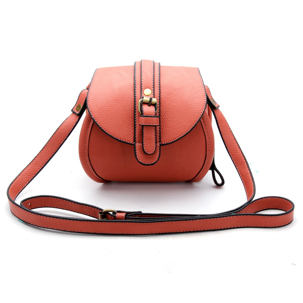 Fashion PU Leather Belt Decorated Double Zipper Mini Crossbody Bag