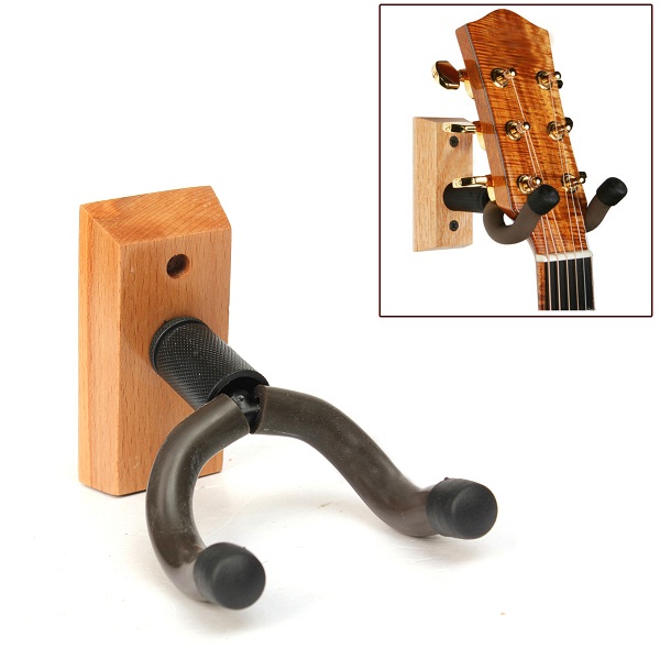 Wooden Base Guitar Hangers Wall Mount Hooks Stand Holder Al Instrument - Wall Stand For Guitar