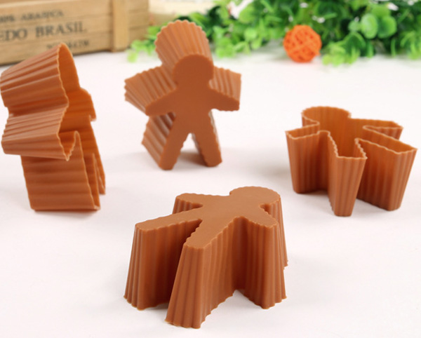 4pcs Silicone man shape Cake Cupcake Mold Muffin Jelly Molds Mould