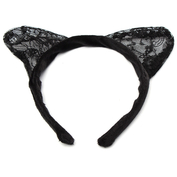 Lace Cat Ears  Headband Hair band Party Cosplay Masquerade Headband