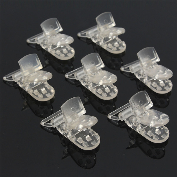 10pcs T-Shaped Plastic Dummy Badge Clips Suspender Soother Pacifier Holders 